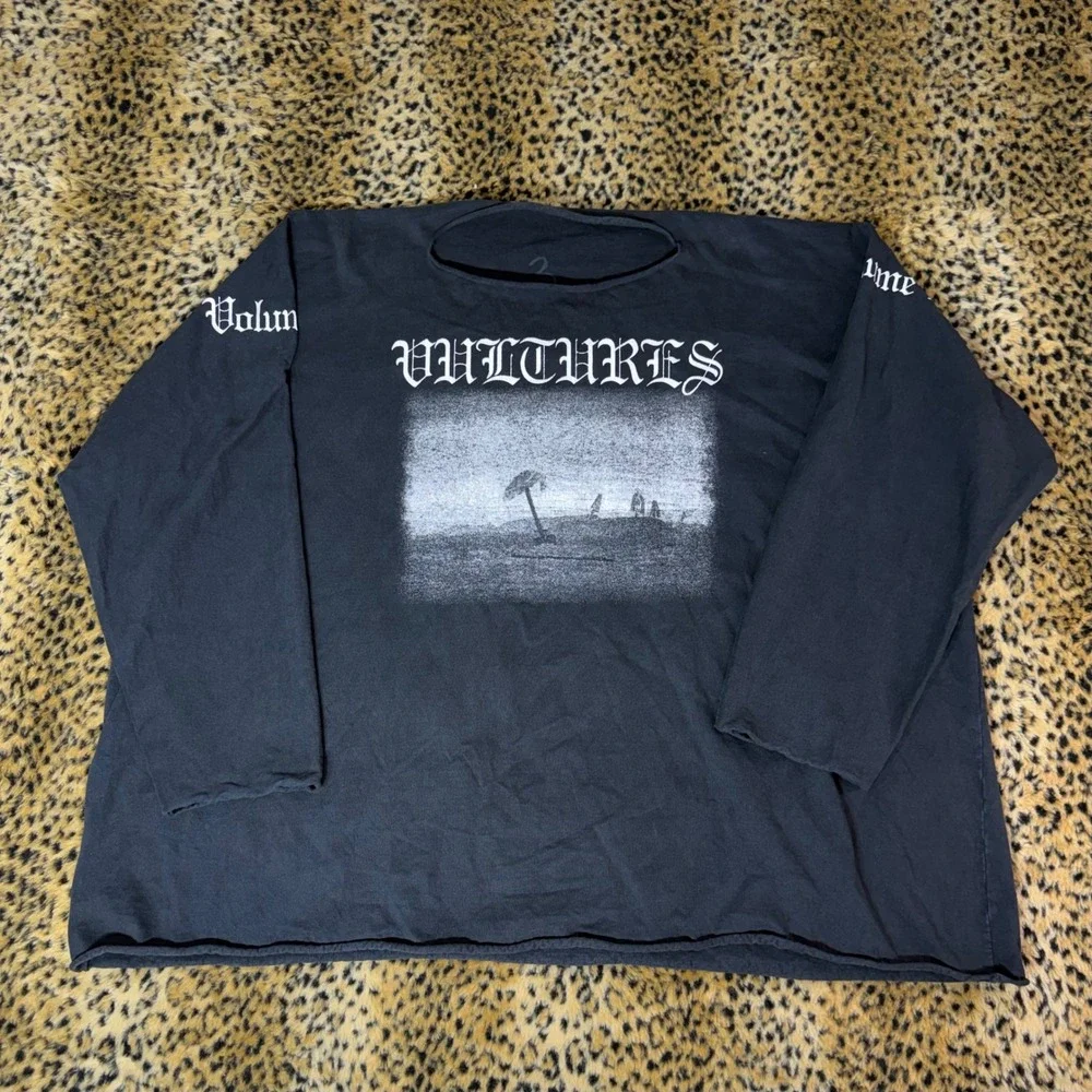 Kanye West Yeezy Vultures Volume 1 Tracklist Long Sleeve Shirt Black Size 3